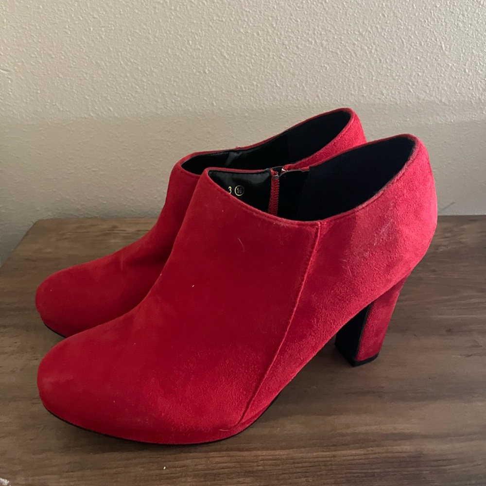 ALLEGRA K BOOTIES 10 RED